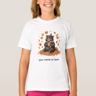 Söt Halloween Pumpa Krydd Björn Mysig Höst T-Shirt