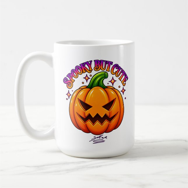 Söt Halloween-pumpa Kuslig men söt kaffemugg (Vänster)