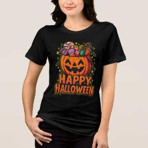 Söt Halloween-pumpa med godis för trick or treat T Shirt