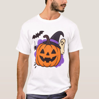 Söt Halloween-pumpa med häxhatt – spöke & fladderm T Shirt