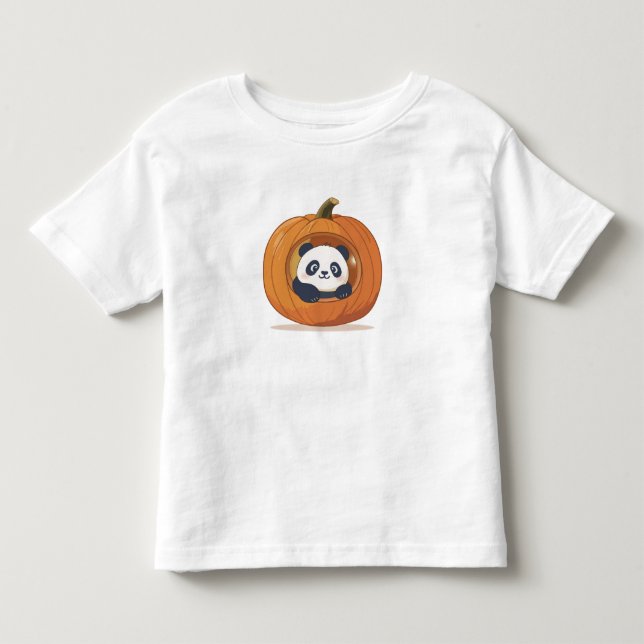 Söt Halloween-pumpa Panda T Shirt (Framsida)