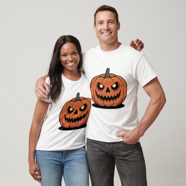Söt Halloween-pumpa-par T-shirt (Unisex)