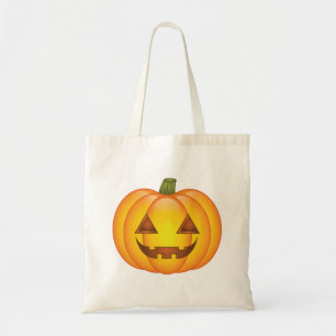 Söt Halloween-pumpa serieillustration Tygkasse