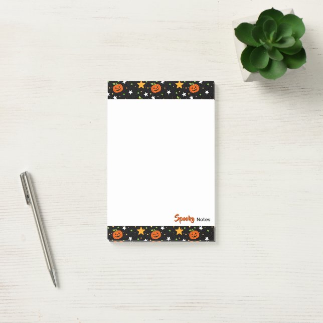 Söt Halloween-pumpamuster Post-it Block (Kontor)