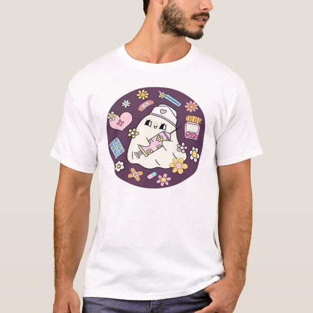 Söt Halloween-sjuksköterska överstor t-shirt (Framsida)
