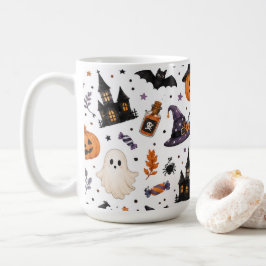 Söt Halloween-sömlös mönster med svarta katter Kaffemugg