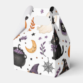 Söt Halloween-sömlös mönster med svarta katter Presentaskar