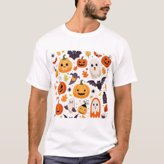 Söt Halloween-sömlös mönsterpumpa Spöken T Shirt