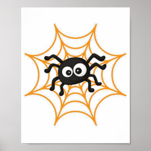 Söt Halloween Spindel Affisch