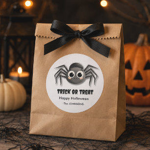 Söt Halloween Spindel Klistermärke – Bus eller God
