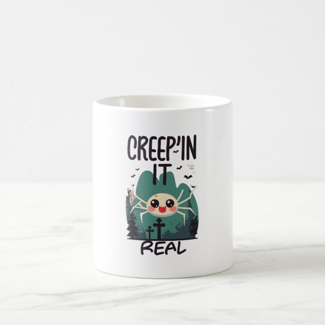 Söt Halloween Spindel Puns Kaffemugg (Center)