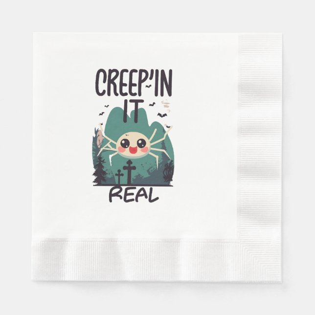 Söt Halloween Spindel Puns Pappersservett (Framsidan)