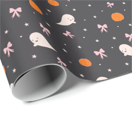Söt Halloween-spök-mönster Svart Presentpapper