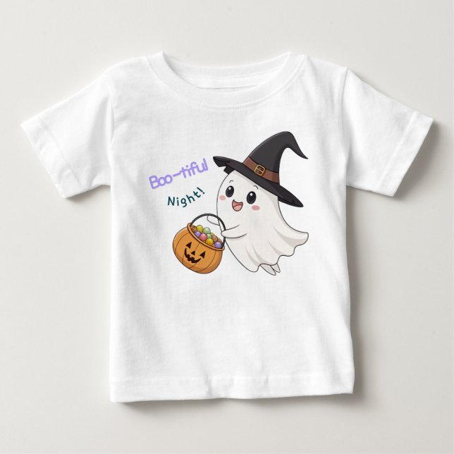 Söt Halloween-spök T-shirt för barn (Framsida)