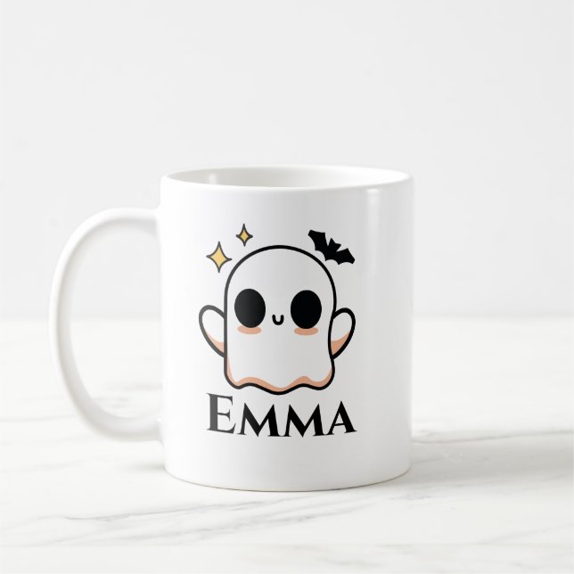 Söt Halloween-spöke anpassningsbar  Kaffemugg (Vänster)