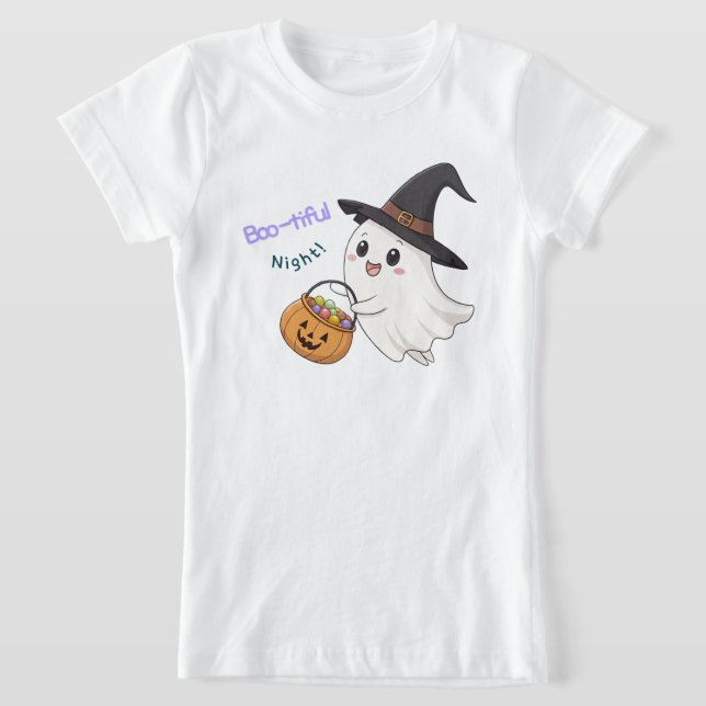 Söt Halloween-spöke Barn T-shirt (Laydown)