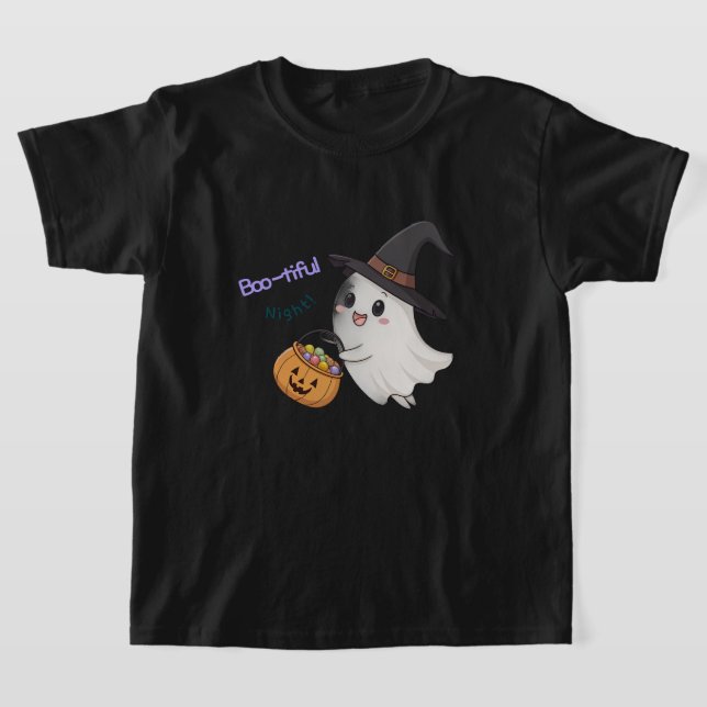 Söt Halloween-spöke Barn T-shirt (Laydown)
