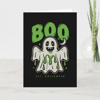 Söt Halloween-spöke BOO-slime Kort