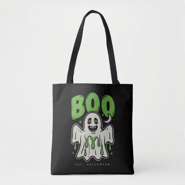 Söt Halloween-spöke BOO-slime Tygkasse (Framsida)