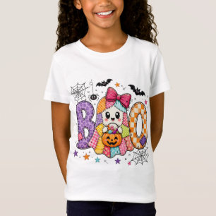Söt Halloween-spöke BOO Watercolor Barn Sublimati T Shirt