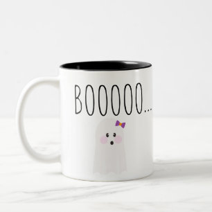 Söt Halloween-spöke Boooooooo Två-Tonad Mugg