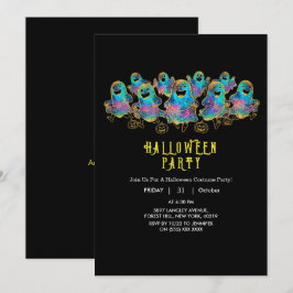 Söt Halloween-spöke Falskt glitter Inbjudningar