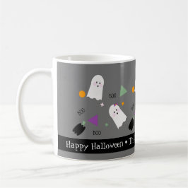 Söt Halloween-spöke Färgglatt Konfettimix Kaffemugg