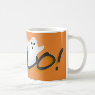 Söt Halloween-spöke Läskiga BOO! Orange Kaffemugg