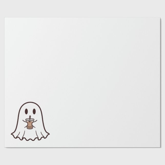 Söt Halloween-spöke med Boba Presentpapper (Platt)
