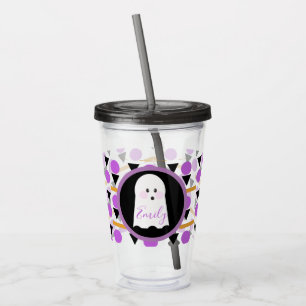 Söt Halloween-spöke-monogramnamn Take Away Mugg