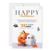 Söt Halloween-spöke Orange Pumpa Spindel