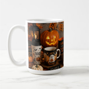 Söt Halloween-spöke & Pumpa Frostad Glasljusstake Kaffemugg
