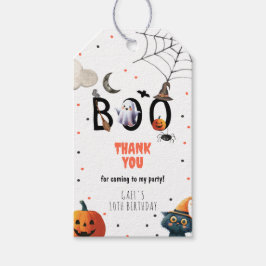 Söt Halloween-spöke Spooktacular födelsedagsdekora Presentetikett