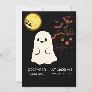 Söt Halloween-spökfestinladan Inbjudningar