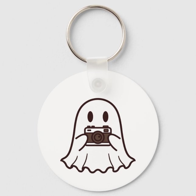 Söt Halloween-spökfotograf Nyckelring (Framsida)