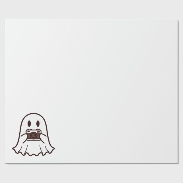 Söt Halloween-spökfotograf Presentpapper (Platt)