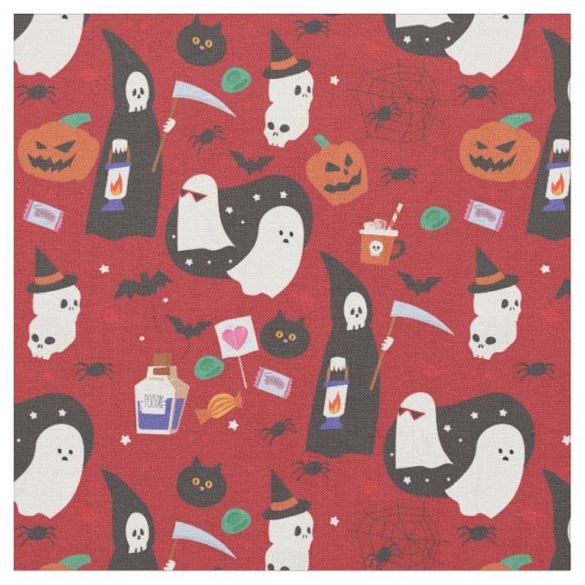 Söt halloween-spökgiftskräm tyg (Närbild)