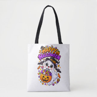Söt Halloween-spökgodis-pumpa Tygkasse
