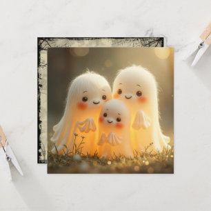 Söt Halloween-spökgrupp Inbjudningar