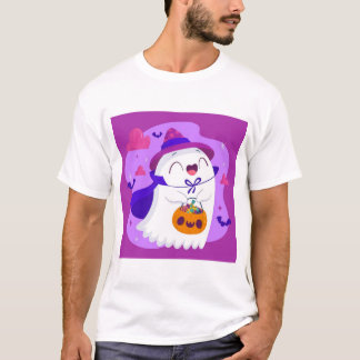 Söt Halloween-spökhäxa som lurar godis Konst T Shirt