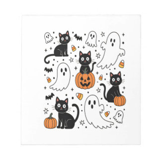 Söt Halloween-spökis Boo Katt Anteckningsblock