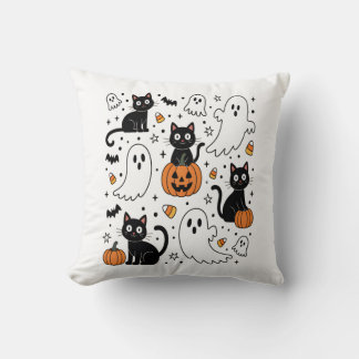 Söt Halloween-spökis katt Kudde