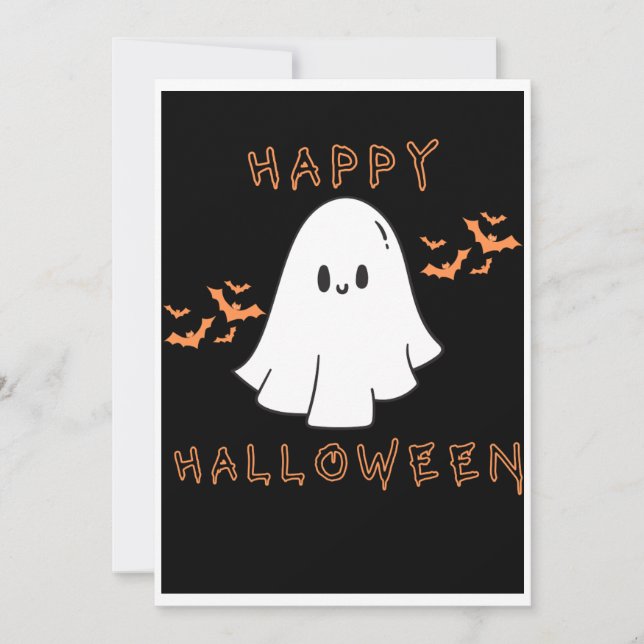 Söt Halloween-spökkort Inbjudningar (Framsida)