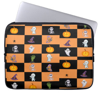 Söt Halloween, spöklik pumpa, spöke, skelett Laptop Fodral