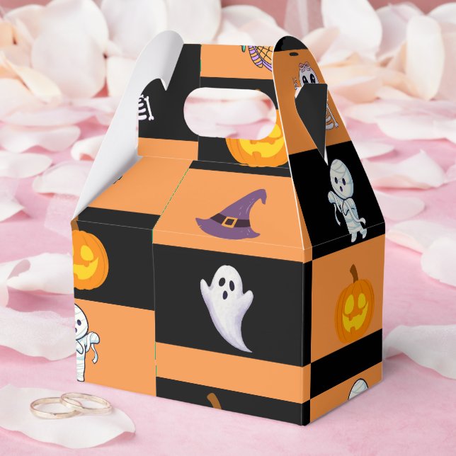 Söt Halloween, spöklik pumpa, spöke, skelett Presentaskar (Bröllop)