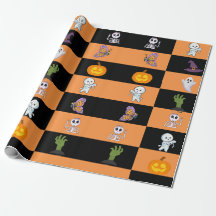Söt Halloween, spöklik pumpa, spöke, skelett