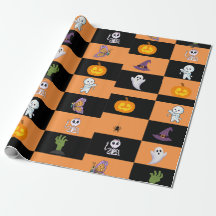 Söt Halloween, spöklik pumpa, spöke, skelett
