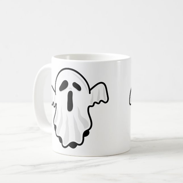 Söt Halloween-spökmugsdesign Kaffemugg (Framsida vänster)