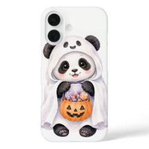 Söt Halloween-spökpanda-pumpa-godis iPhone 16