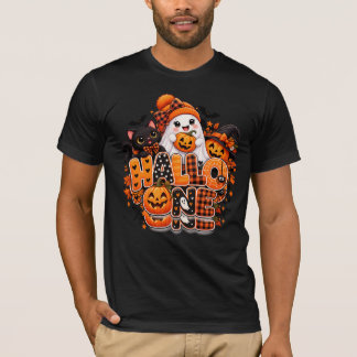 Söt Halloween-spökpumpa svart t-shirt – Glad